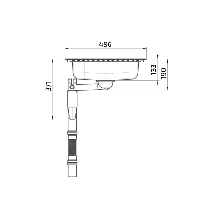 Afmetingen - Inbouwspoelbak Granberg ES10 - 44,1 cm